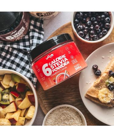 Locco Strawberry Flavour Powder 200g | Low Calorie Vegan Keto | 6 Calories, 0g Fat | Stevia Sweetened | Sugar-Free Natural Aromas | Dietary Supplement - Buy Online on SooperMarket.com