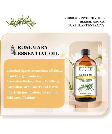 EUQEE Rosemary Essential Oil 118ml Pure Rosemary Oil for Hair Growth Natural Aromatherapy Essential Oil Natural Essential Oils for Diffusers for Home Humidifier Relax Rosemary 118 ml (Pack of 1) - Buy Online on SooperMarket.com