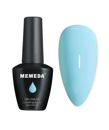 MEMEDA Macaroon Gel Nail Polish Candy Color 15ML Soak Off LED Lamp Nail Gel Nail Art Salon Manicure Gifts for Women Mom Girlfriend Elegant Blue