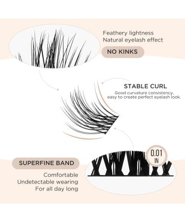 Lash Bond and Seal Cluster Lash Glue + 144 Pcs DIY Cluster Eyelash Extensions | Strong, Gentle, Comfortable Adhesive for All Day Wear - Buy Online on SooperMarket.com