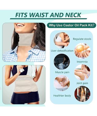 Buy Liebewh Castor Oil Pack | Reusable Belly & Neck Pack for Detox & Relief | Adjustable Belt for Liver Health Insomnia & Inflammation - Buy Online on SooperMarket.com