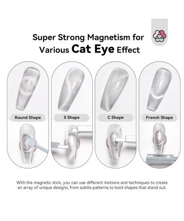 Buy Saviland Cat Eye Magnetic Nail Polish Set 9PCS Magnet Tools for Stunning Cat Eye Effects | Strong Suction & Double-Ended Design Perfect for Salon Art - Buy Online on SooperMarket.com
