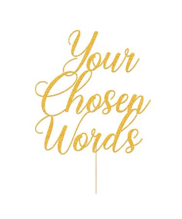 Personalised Cake Topper Happy Birthday Cake Topper 11 Colours Wedding Cake Topper with Any Text Double Sided Glitter Cake Topper for Graduate Anniversary Baby Shower (Gold)