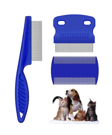 3 Pcs Pet Flea Combs Fine Teeth Pet Comb Grooming Set for Cat Dog Flea Lice Float Hair and Tear Stain Remover Combs Fine Tooth Grooming Tool