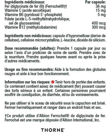Thorne Ferrasorb - Complete Blood Support Formula with Iron Folate and B vitamins - 60 Capsules - 60 Servings - Buy Online on SooperMarket.com