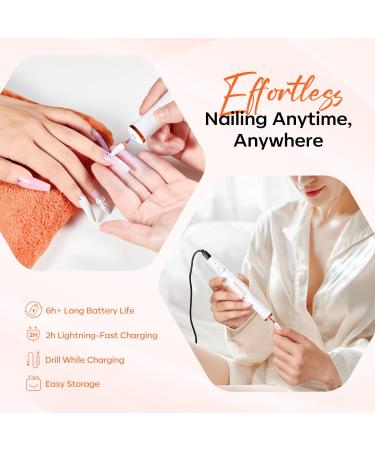 Modelones Cordless Nail Drill 22000RPM Electric Nail File with LED Light for Acrylic Gel Nails Professional Nail Drill Set with Nail Drill Bits & Sanding Bands for Quick Manicure Pedicure Kit 12 - Buy Online on SooperMarket.com