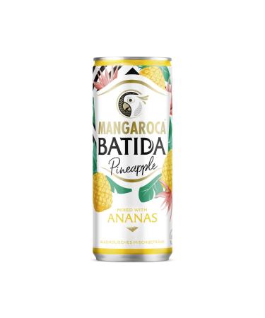 Mangaroca Batida Pineapple (1 x 0.250 l) - Alcoholic mixed drink made of coconut liqueur and pineapple juice (from pineapple concentrate) fruity cocktail enjoyment for on the go