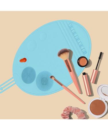 Harilla Brush Cleaning Mat Silicone Makeup Brush Cleaning Mat Lightweight Multipurppose Scrubber Mat for All Brushes blue - Buy Online on SooperMarket.com
