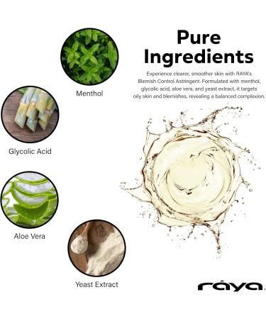 RAYA Blemish Control Astringent 8 oz | Facial Toner for Oily & Break-Out Skin | Normalize pH & Regulate Oil | Vitamin B Infused | Perfect for Teens - Buy Online on SooperMarket.com