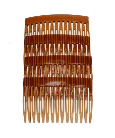 4 Pack of 7cm Plain French Side Hair Combs Slides Grips Clips Hair Accessories for Women Girls by Glitz4Girlz (Tort Brown)