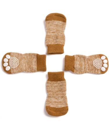 Pet Heroic 8 Sizes Anti-Slip Dog Socks Cat Socks Dog Cat Paw Protector With Rubber Reinforcement Traction Control for Indoor Wear Fit Extra Small to Extra Large Dogs Cats Yellow mode S - Buy Online on SooperMarket.com
