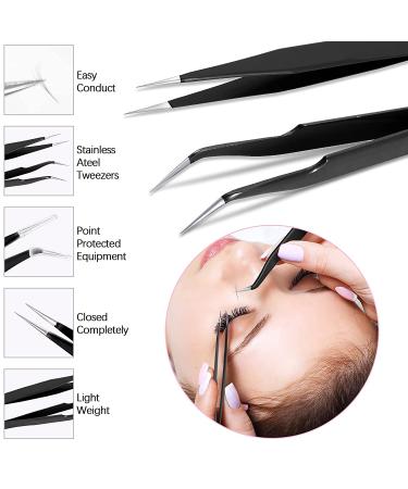 316 PCS Eyelash Extension Kit with USB Mini Portable Air Blower, Tweezers, Tapes, Brushes, and Micro Applicators (Black) - Buy Online on SooperMarket.com