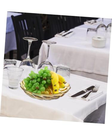Cabilock Petal Embossed Fruit Bowl Decor Flatware Circle Tray Plates Hotel Dried Fruits Plate Snack 27X27X6.3CM Yellow - Buy Online on SooperMarket.com