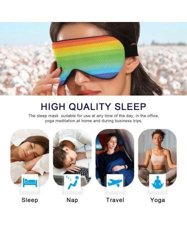 Haskirky Light Blocking Eye Mask - Breathable & Adjustable for Men and Women - Ideal for Travel, Yoga & Deep Sleep - Rainbow Design - Buy Online on SooperMarket.com