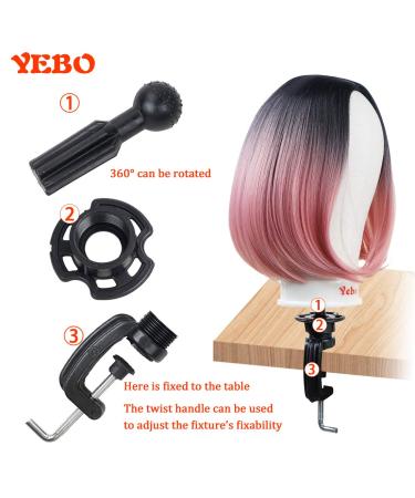 YEBO 21 Inch Polyurethane Canvas Block Head Wig Display with Stand - White - Buy Online on SooperMarket.com