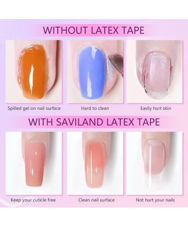 Saviland Latex Nail Polish Barrier 0.5oz - Peel Off Tape for Nails with Tweezers | Nail Polish Skin Protector for Beginners - Buy Online on SooperMarket.com