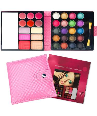 Beauty Book All in One Makeup Kit - 32 Colors Palette, Lip Gloss, Blush, Powder, Concealer, Mirror & Brush - Professional Makeup Set Gift for Women, Girls, Beginners, and Teens (Pink) - Buy Online on SooperMarket.com