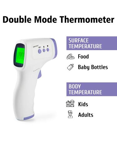 Digital Infrared Forehead Thermometer - No Contact, Fast Readings, Fever Indicators, Memory Function - Babies & Adults - Buy Online on SooperMarket.com