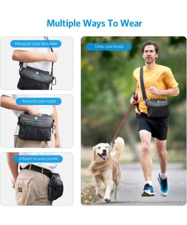 Brifit Dog Treat Training Pouch with Magnetic Closure - Grey, Double Pocket, Padded Straps, Poop Bag Dispenser - Buy Online on SooperMarket.com