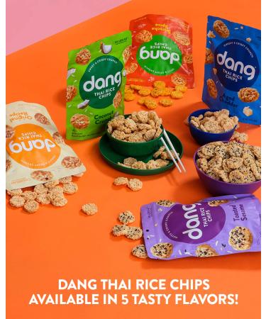 Dang Thai Rice Chips - Sriracha Spice | Gluten Free, Soy Free & Preservative Free Rice Crisps - Healthy Snacks Made with Whole Foods | 3.5 oz (Pack of 6) - Buy Online on SooperMarket.com