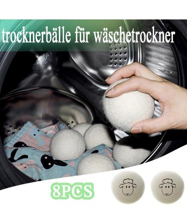 Luckaide 8-Piece Wool Dryer Balls for Tumble Dryers | 100% Natural Reusable Dryer Balls for Down Jackets & Tennis Ball Drying | Eco-Friendly Laundry Solution - Buy Online on SooperMarket.com