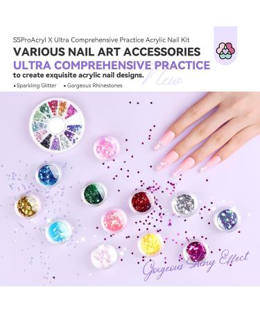 SAVILAND Acrylic Nail Kit for Practice Premium Acrylic Set with Nail Hand Training Mat Powder Liquid & Brush for Beginners Perfect for Home Extension & Carving - Buy Online on SooperMarket.com