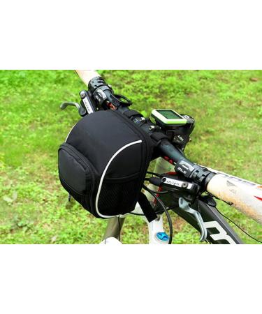 Disconano Cycling Bike Handlebar Bag with Rain Cover - Front Basket Black | Waterproof Bike Accessories - Buy Online on SooperMarket.com