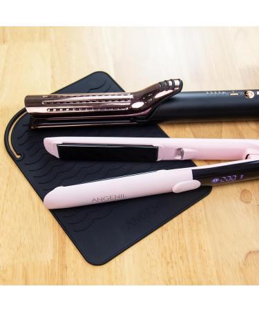 Angelil Travel Pad - Heat-Resistant Mat for Smooth Iron & Hair Styling Tools (23x17cm Black) | Perfect for Curls & Counter Protection | Shop Internationally - Buy Online on SooperMarket.com