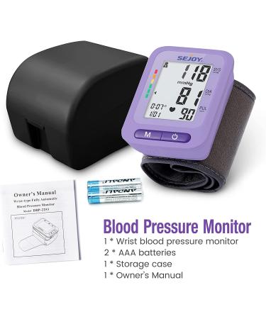 Digital Wrist Blood Pressure Monitor with Large LCD Display and Irregular Heartbeat Detector - 2 Users Memory - Home Use BP Machine (Purple) - Buy Online on SooperMarket.com