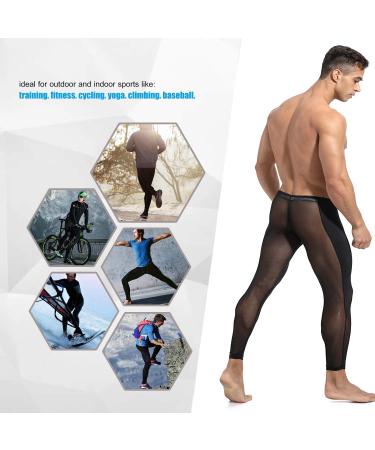 MIZOK Men's Mesh Yoga Pants Compression Tights Medium Black - Buy Online on SooperMarket.com