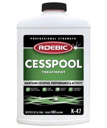 Roebic K-47-Q Cesspool Treatment Prevents Clogging and Buildup Exclusive Biodegradable Bacteria Digests Paper and Destroys Sludge 32 Ounces