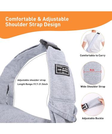 Puppy Sling Dog Carriers Puppy Sling Dog Sling Hands-free Sling Pet Dog Cat Bag for Walking Subway Travel Outdoor Grey-01 - Buy Online on SooperMarket.com