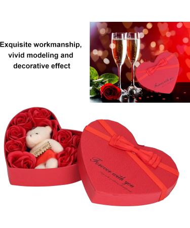 Soap Rose Gift Box Heartshaped Home Decorations Romantic Soft Bath Flower Soap for Valentine's Day Birthday Anniversary - Buy Online on SooperMarket.com