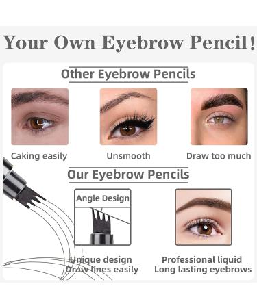 NewBang Eyebrow Pencil Set - Waterproof Microblading Pen for Natural, Longlasting Eyebrows - Dark Brown - Buy Online on SooperMarket.com