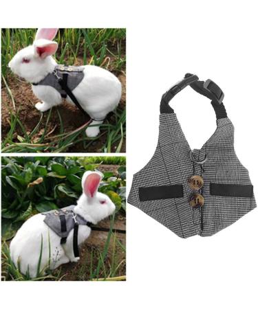 Rabbit Harness Multipurpose Adjustable Soft Pet Rabbit Walking Harness Leash Lead Gentlemanly Style Bunny Vest for Small Animal (M) - Buy Online on SooperMarket.com