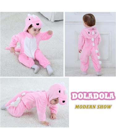 Doladola Unisex Baby Toddler Romper Hooded Sleepsuit | Pink Dinosaur | 3.5-4.5 Years - Buy Online on SooperMarket.com