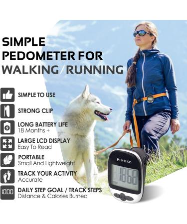 PINGKO Portable Sport Pedometer - Track Steps, Distance, Calories - Fitness Tracker (Black) - Buy Online on SooperMarket.com