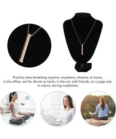 Mindful Breathing Necklace Necklace Stainless Steel Reduces Stress Portable Anxiety Whistle for Women and Men Mindfulness Deep Tool Relief Relaxation Meditation Calming Down Panic Attack(Rose Gold) - Buy Online on SooperMarket.com