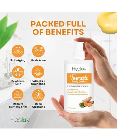 Turmeric Lotion for Dark Spots - Natural Skin Brightening Cream for Face & Body | Fight Acne Even Skin Tone Clear Scars & Hyperpigmentation - Buy Online on SooperMarket.com