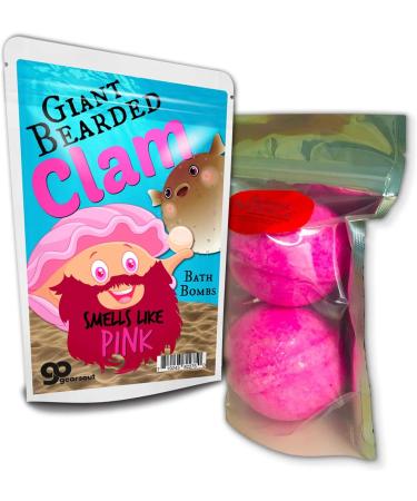 Giant Bearded Clam Bath Bombs - Funny Pink Design - XL Fizzers for Women - Handcrafted in USA - 2 pk - Buy Online on SooperMarket.com