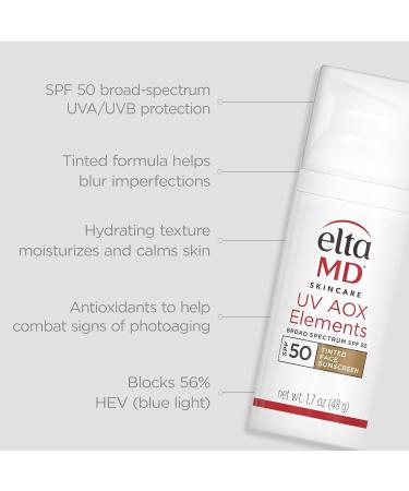 EltaMD UV Elements SPF 44 Tinted Moisturizer | Mineral Sunscreen for Dry Skin | Oil-Free Face Moisturizer | Dermatologist Recommended | 2.0 oz - Buy Online on SooperMarket.com