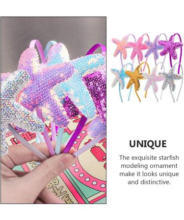 Minkissy Seestern Headband Set - 8pcs Sequin Mussel Marine Animal Hair Bands for Mermaid Cosplay & Girls' Birthday Gifts - Buy Online on SooperMarket.com