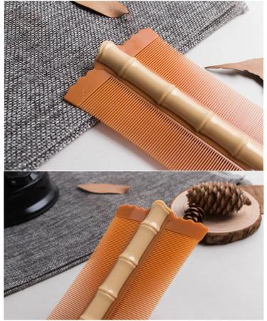 AMZLORD Lice Comb Flea Lice Removal Comb Double-sided Hair Nit Comb Fine Tooth Hair Grooming Comb Bamboo Shape for Cats Dogs Orange - Buy Online on SooperMarket.com