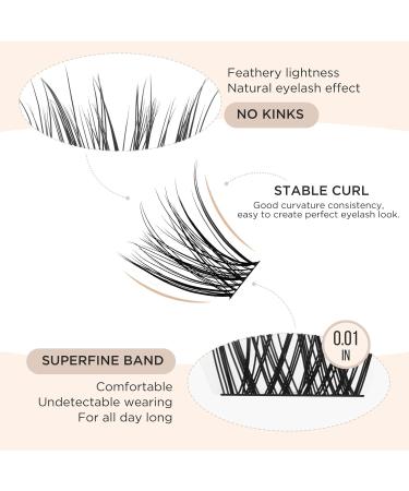 Lashview 144 PCS Cluster Lashes - DIY Mega Volume Eyelash Extensions Reusable Individual Lashes with Super Thin Band & Soft Finish (D17 C-10-16Mix) - Buy Online on SooperMarket.com