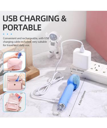 Sonic Facial Cleansing Brush - Rechargeable Electric Face Scrubber for Exfoliating and Cleansing - Waterproof Massager for Men & Women (Blue) - Buy Online on SooperMarket.com