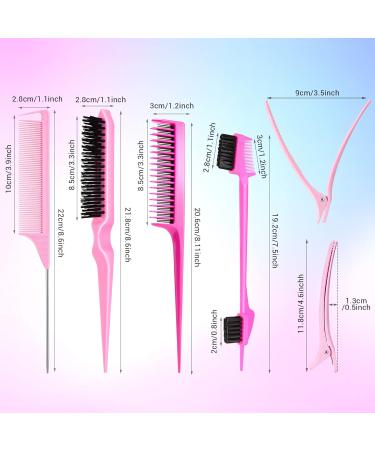 8PCS Hair Brush Comb Set - Pink Hair Brushes for Women, Kids, and Babies - Buy Online on SooperMarket.com