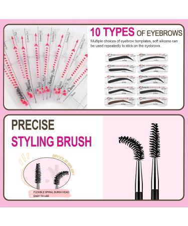 YFulfill Eyebrow Stamp and Eyebrow Stencil Kit for Perfect Eyebrow Makeup Easy-to-Use Waterproof and Natural Look Includes Spoolie and 10pcs Eyebrow Stencils (Brown) - Buy Online on SooperMarket.com