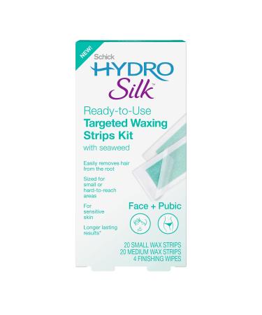 Schick Hydro Silk Waxing Strips for Face  Hair Removal  Eyebrow | Bikini Soft Wax Kit for Women