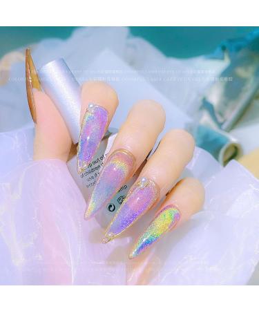 Universal Rainbow Cat Eye Gel Nail Polish Glitter Holographic Gel Polish Colourful Laser Sparkle Shiny Nail Polish Long Lasting Soak-Off Gel Magnetic Nail Polish (Rainbow) - Buy Online on SooperMarket.com