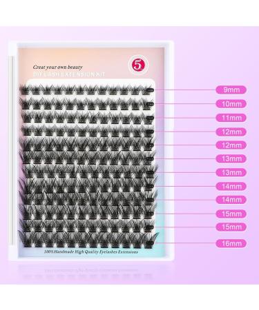 Rxuaw DIY Eyelash Extension Kit Lash Clusters 12 Rows Cluster Lashes with Glue and Tweezer for Lash Extension Beginners One - Buy Online on SooperMarket.com